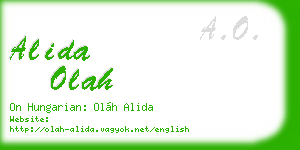alida olah business card