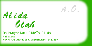 alida olah business card